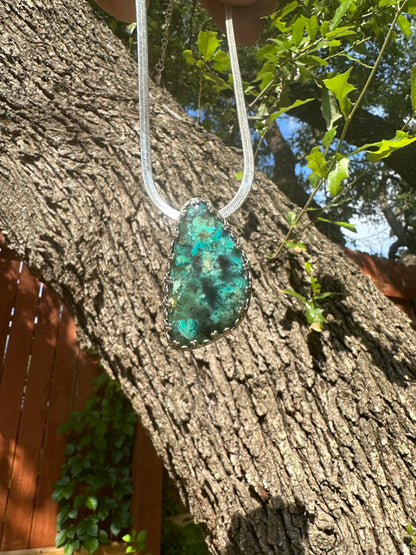 Gem Silica Chrysocolla Pendant