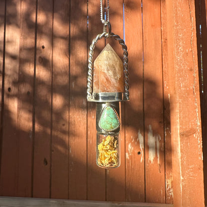 Golden Healer Phantom Quartz Roller necklace