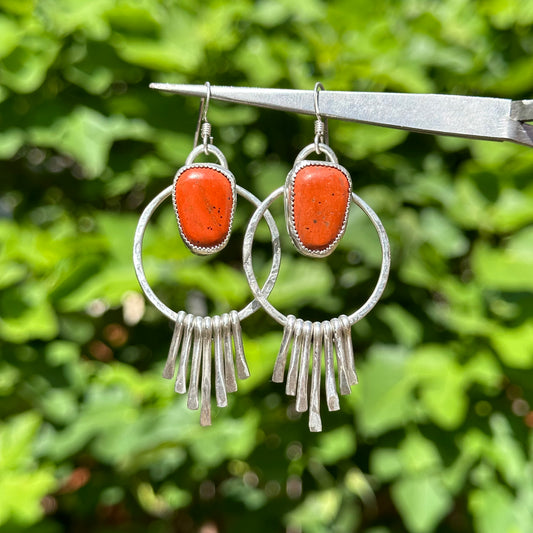 Red Jasper Fringe Earrings