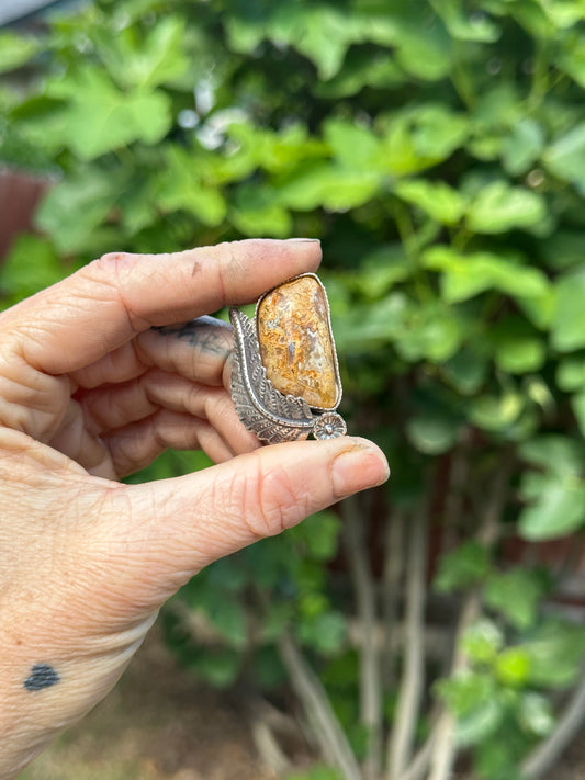 ‘Finish in your size’ Graveyard Point Agate Ring